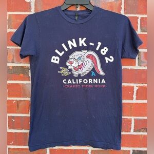 BLINK 182 CALIFORNIA CRAPPY PUNK ROCK 2017 TOUR Small Blue Concert T-Shirt F4